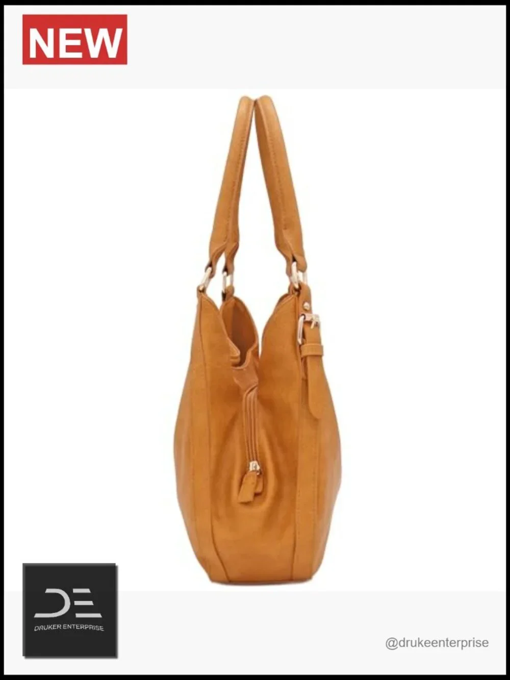 Faux Leather Medium Hobo Bag with 3 Compartments
